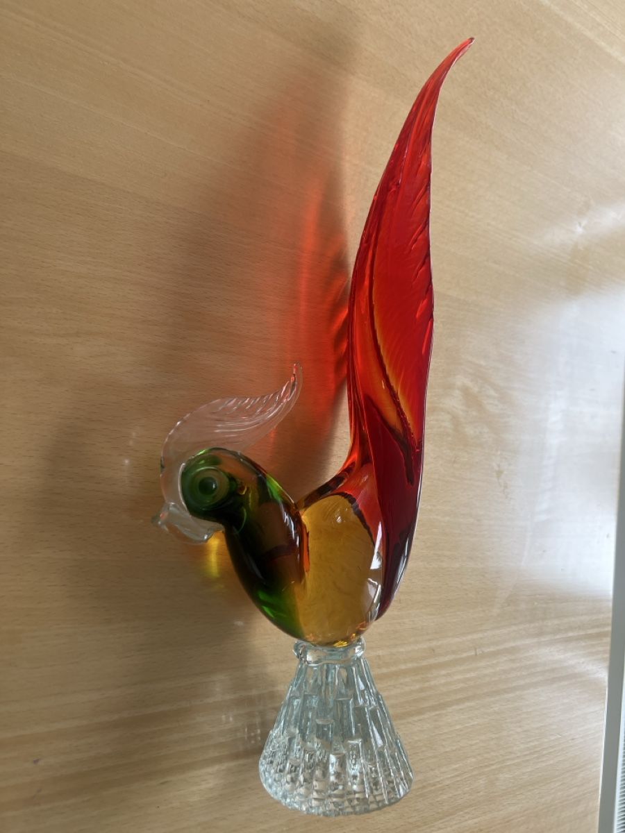 Murano Bicchieri: Murano oiseau coq figurine – Usato da Rüschlikon venduto da La_Mode