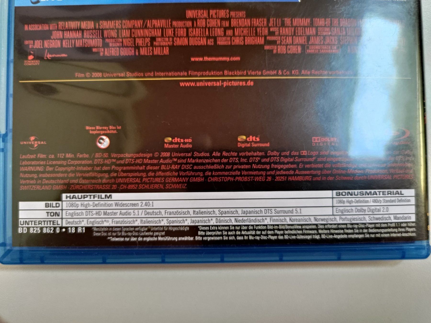 Tutti i DVDs: Die Mumie Das Grabmal des Drachenkaisers – Usato da Liestal venduto da Kratzilla 3