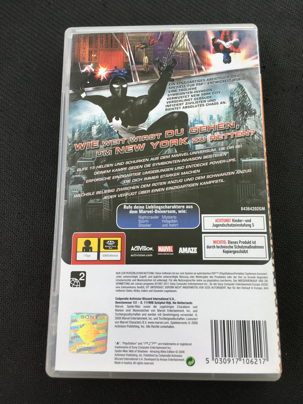 Sony Spiele: Spider-Man Web of Shadows - PSP – Gebraucht aus St.Gallen von Punktchen01 1
