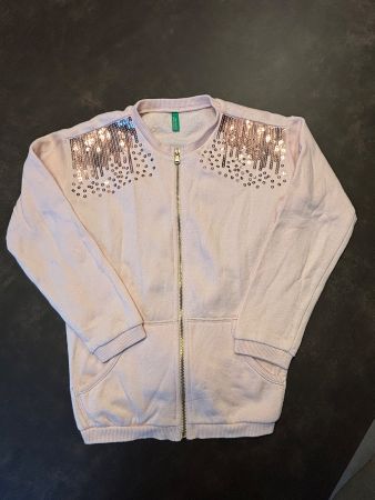 Benetton Mädchen Sweatjacke Rosa Gr. S (6-7 Jahre) TOP!