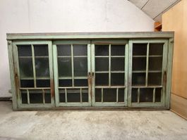 Vintage Verkaufsschrank mit Glasschiebetüren 