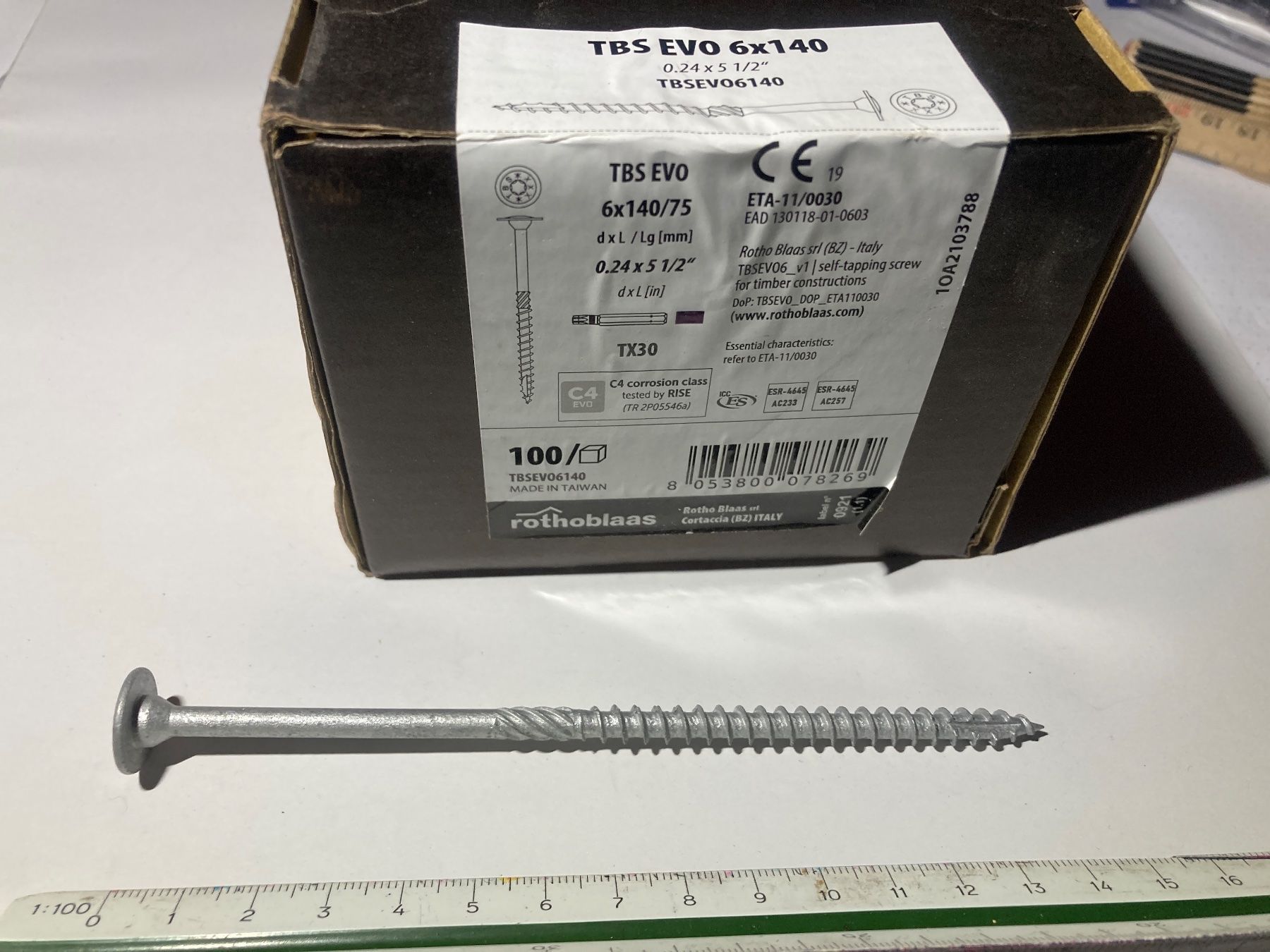Eisenwaren: Vis Rothoblaas TBS EVO 6 x 140 mm – Neu und originalverpackt aus Villaz-St-Pierre von Matierart