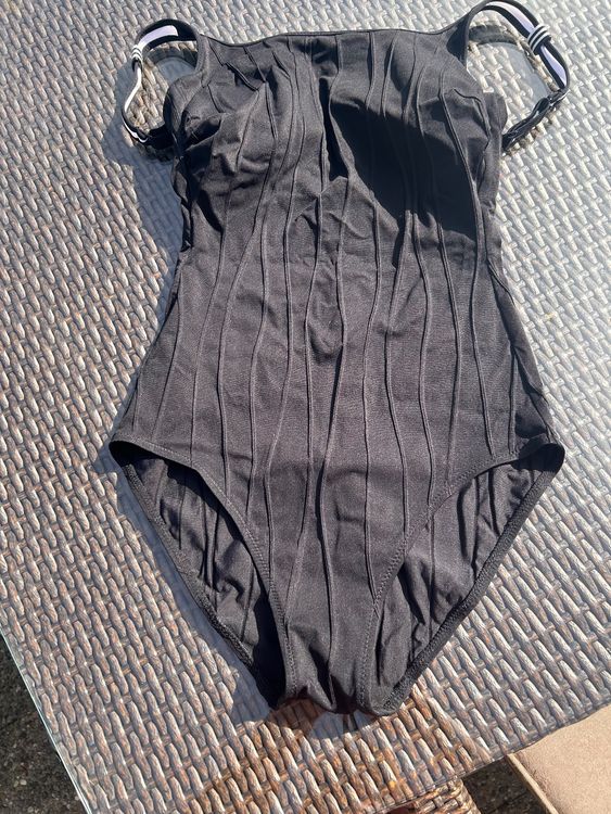 Maillot De Bain Une Pièce Noir Pour Bébé Fille – Sportif Mignon Taille Haute – Taille 92