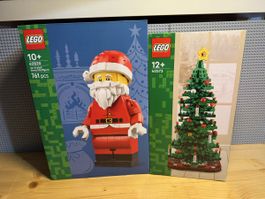 Lego 40820 und 40573 Weihnachtsmann und Weihnachtsbaum