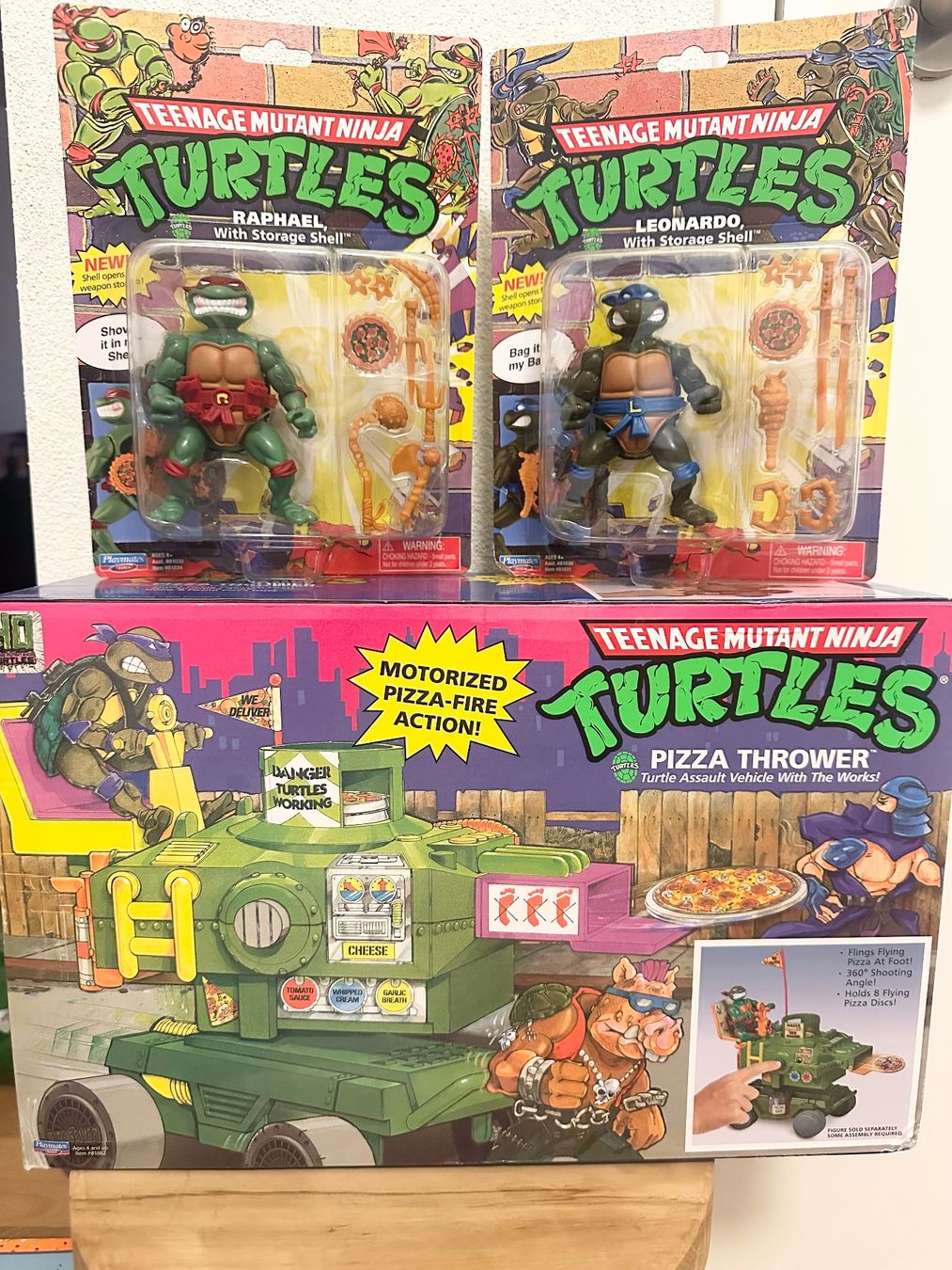 Giocattoli: TMNT Pizza Thrower Leonardo Raphael ninja turtles neu set – Nuovo e nell'imballaggio originale da Baar venduto da Mic_vL