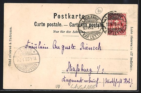 Cartoline postali: Lausanne, La Source et clinique de Beaul – Usato da Berlin venduto da bartko-reher 1