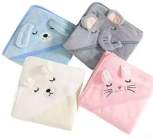 Neu Cartoon Tier Baby Kapuzenbadetuch – Weiche Swaddle-Decke