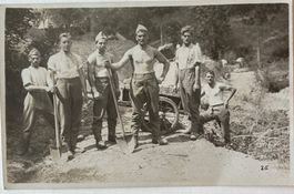 Fotokarte, Militär, Flussarbeiten, Handwerk, Bauen