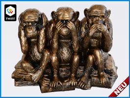 Figur Skulptur der Bösen Drei Affen - Affenstatue