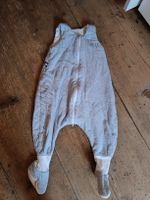 Ärmelloser Babyschlafsack mit Füssen blau 74/80