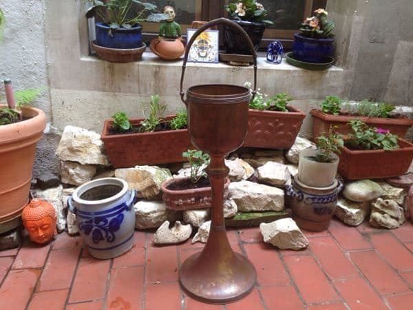 Portabottiglie: Selten Weinständer Blumenständer Kupfer – Usato da Schaffhausen venduto da vintageville 2