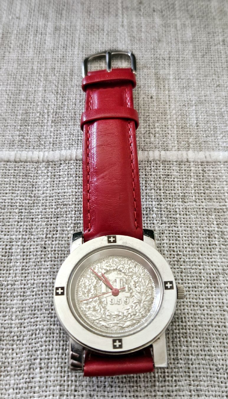 Uhren: montre avec piece de 1.- suise comme cadran – Gebraucht aus la Chaux-de-Fonds von Firenze6