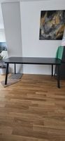 Moderner Esstisch 181 × 91 cm, Glasplatte in Steinoptik