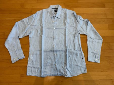 Boss Hemd langarm hellblau Sommerhemd Gr M Lyocell