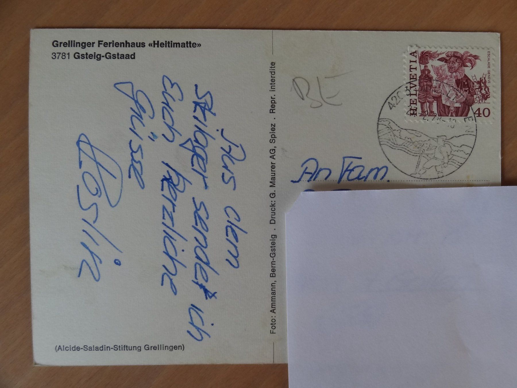 Cartoline postali: Gsteig / Gstaad - chalet de ski - Suisse – Usato da St Léonard venduto da Riglin 1