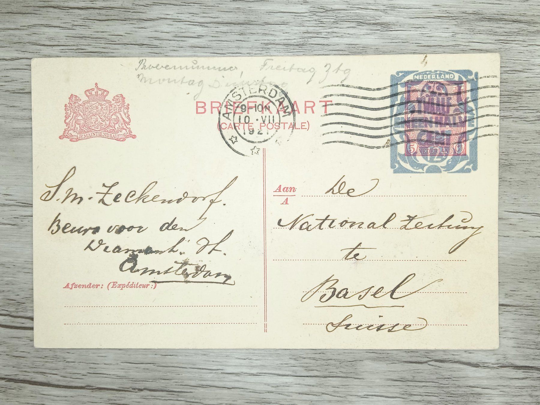 Tutti i francobolli: TR70 Carte Postale + Timbre Pays-Bas 1921 – Usato da Cousset venduto da Patrick_Collections