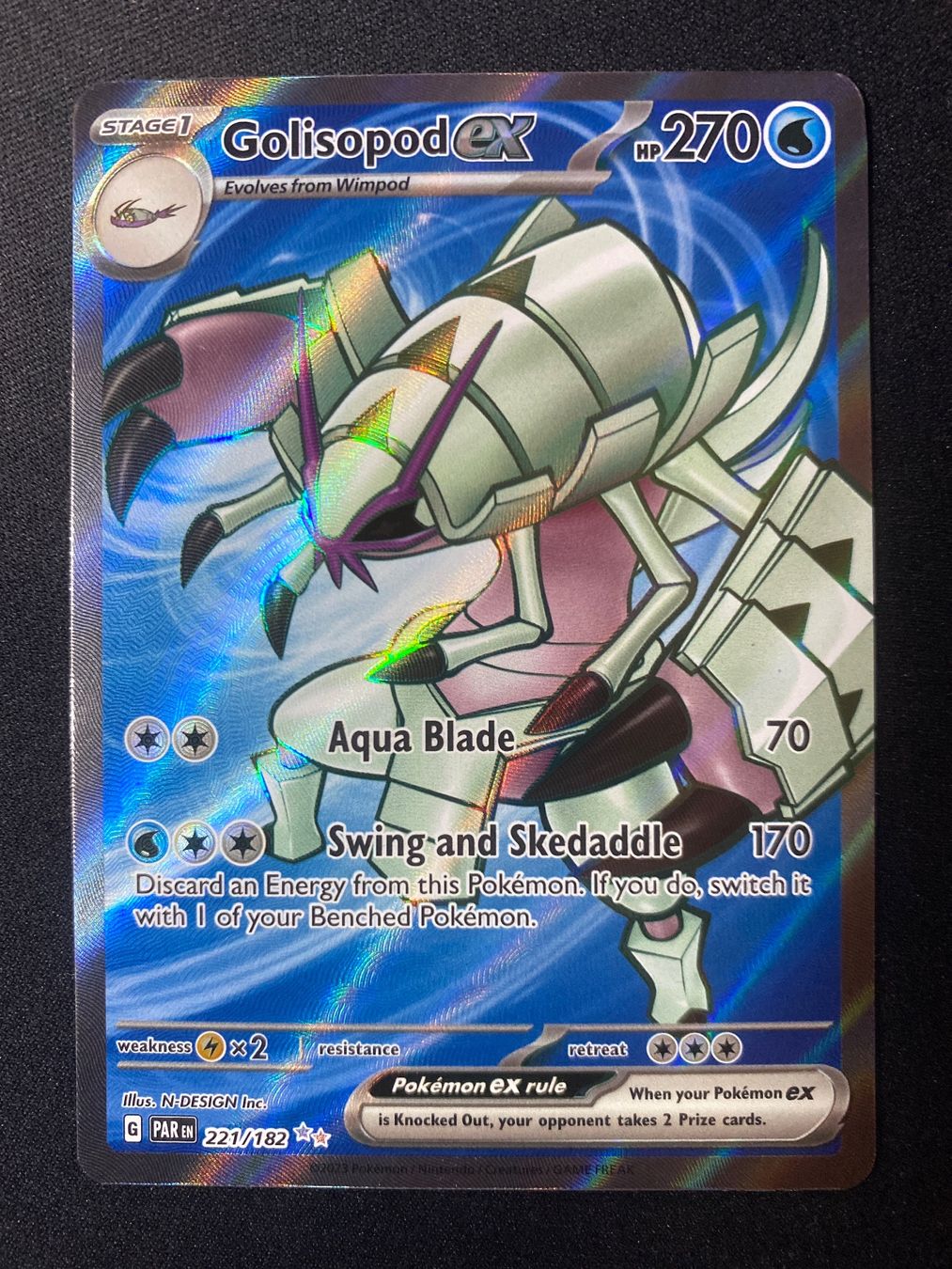 Pokémon Sammelbilder & Trading cards: Golisopod ex 221 - Tectass ex - Paradox Rift - EN – Neu (gemäss Beschreibung) aus Hausen AG von