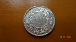 5 Fr 1851 Helvetia assise Vz.