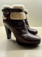 Miu Miu shearling lined leather ankle boots