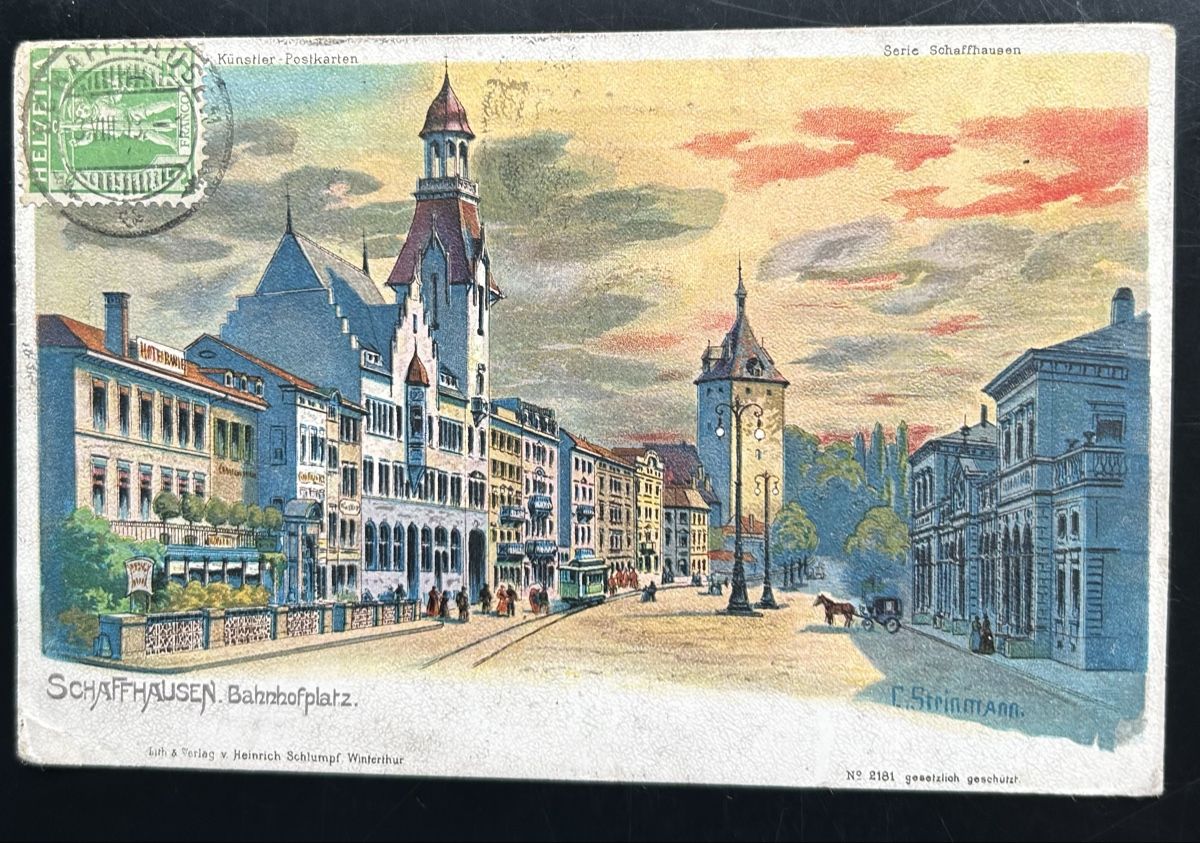 Cartoline postali: Schaffhausen Schlumpf Litho  – Usato da Horw venduto da Tellbub