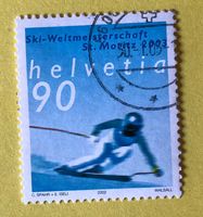 Nr.1068 GESTEMPELT Skirennfahrer 2002  Siehe Original Fotos.