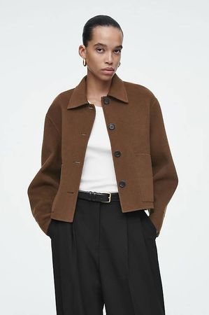 COS Kastenförmige Kurzjacke aus Doubleface-Wolle