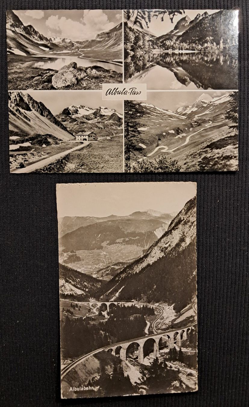Cartoline postali: 2 AK ALBULA PASS - ALBULABAHN - EINIGE MANGEL – Usato da Ponto Valentino venduto da giorgia06