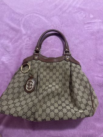 Handtasche Gucci GG Canvas braun Damen Tasche Tasche gebrauc