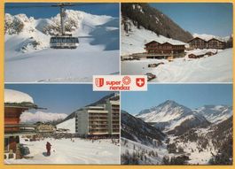 4-Bild-AK SUPER-NENDAZ Luftseilbahn Mont Fort