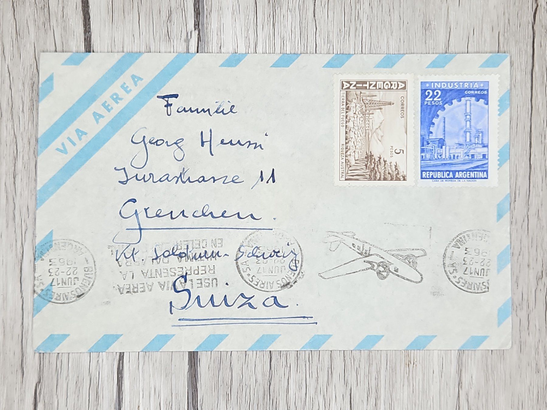 Tutti i francobolli: CL14 Enveloppe + Timbre Argentine 1953 – Usato da Cousset venduto da Patrick_Collections