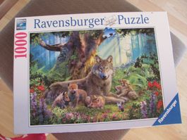 Ravensburger Puzzle Wolfsfamilie 1000 Teile neuwertig