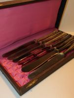 Besteck versilbert Messer antike 6 Messer mit Case