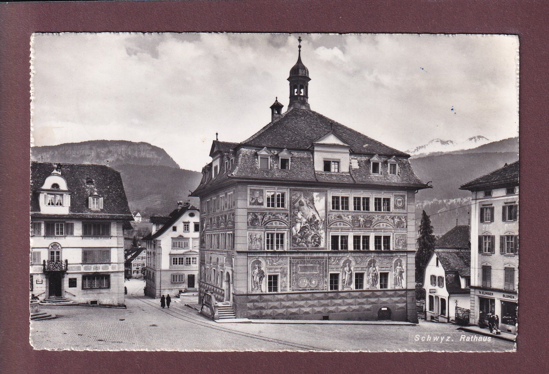 Cartoline postali: SCHWYZ - Rathaus - 1958 – Usato da Pully venduto da nicecards