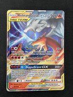 Seltene Pokemon Karte Reshiram & Glurak GX Tag Team 2019