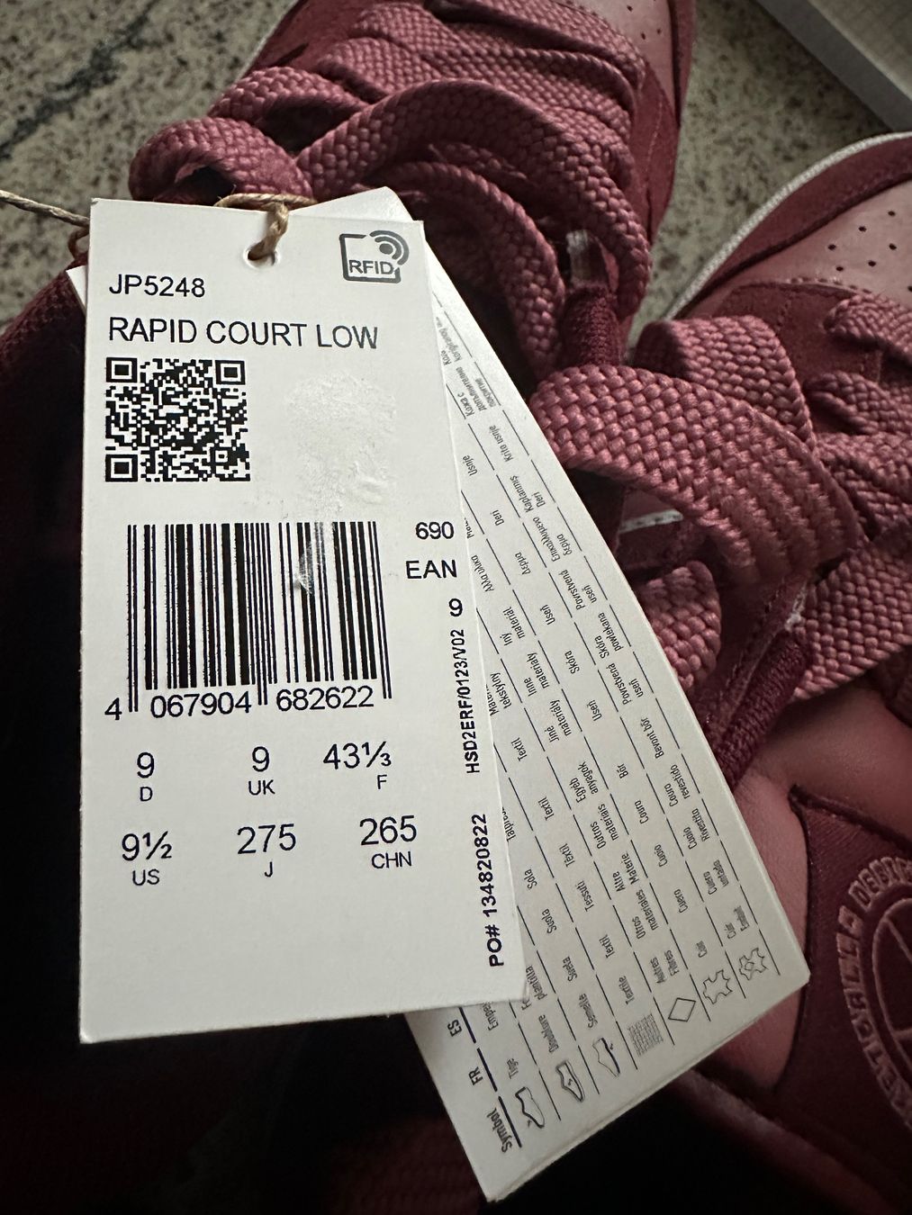 Adidas Scarpe da uomo: Adidas Rapid Court Low, weinrot – Nuovo e nell'imballaggio originale da Dottikon venduto da Maui-wowie 4