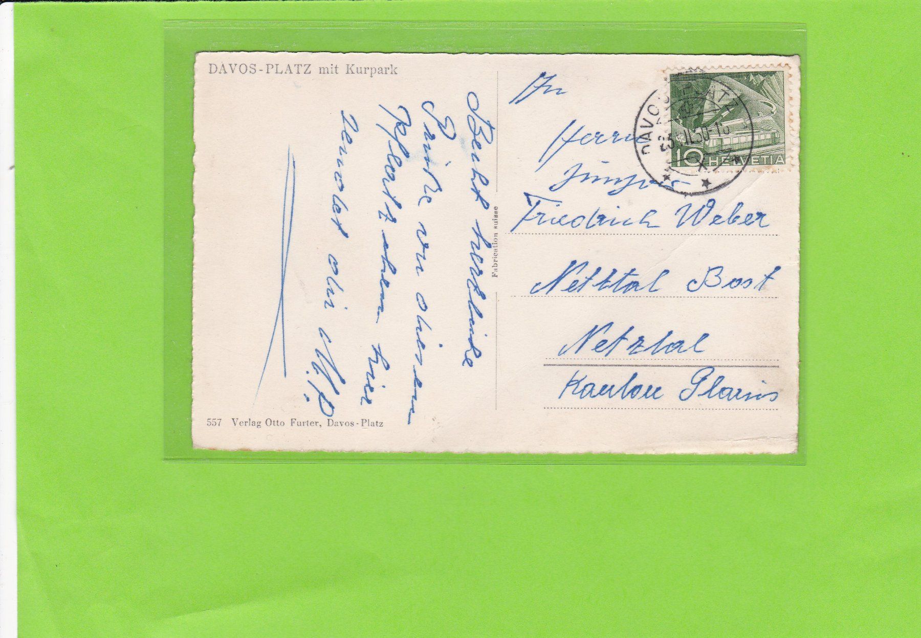 Cartoline postali: Davos-Platz mit Kurpark – Usato da St. Peterzell venduto da neckertal 1
