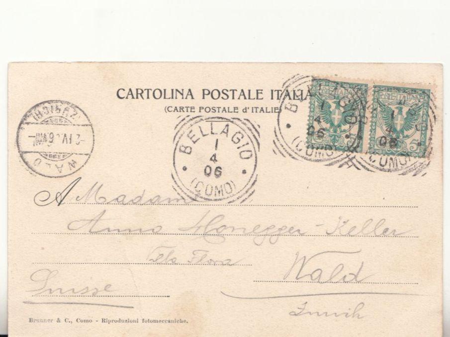 Cartoline postali: Lago di Como 1906 – Usato da Bürglen TG venduto da StampGraf 1