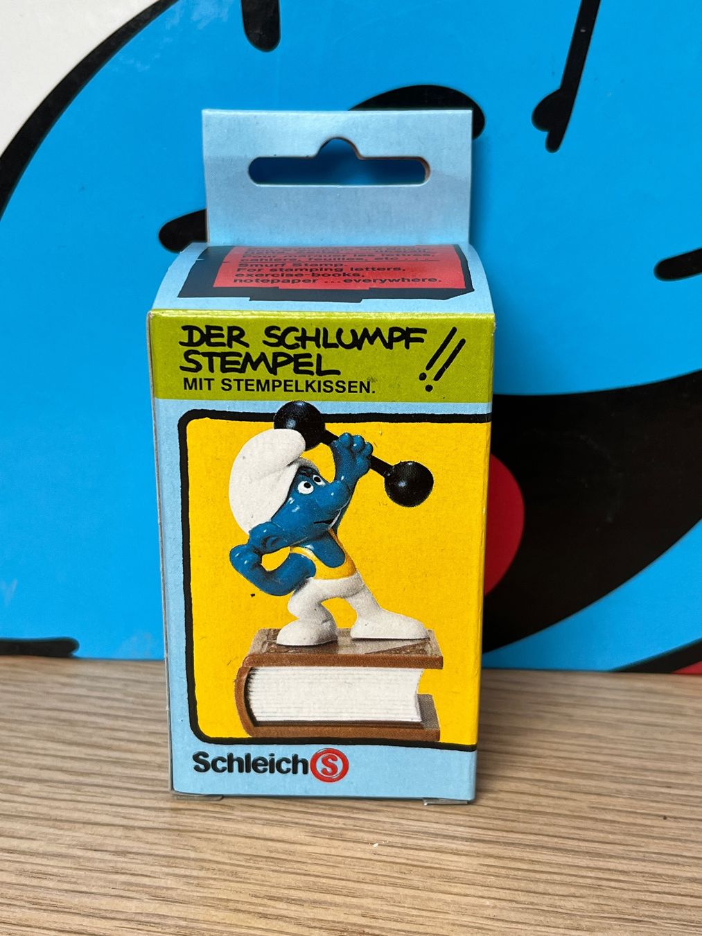 Schleich Statuette: Schlumpf-Stempel, Hantel-Schlumpf – Nuovo e nell'imballaggio originale da Lyss venduto da Duckszone
