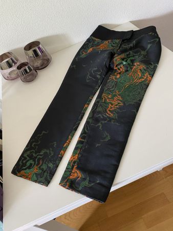 Elegante Hose Cedric Charlier 36 dunkelblau Seidenanteil