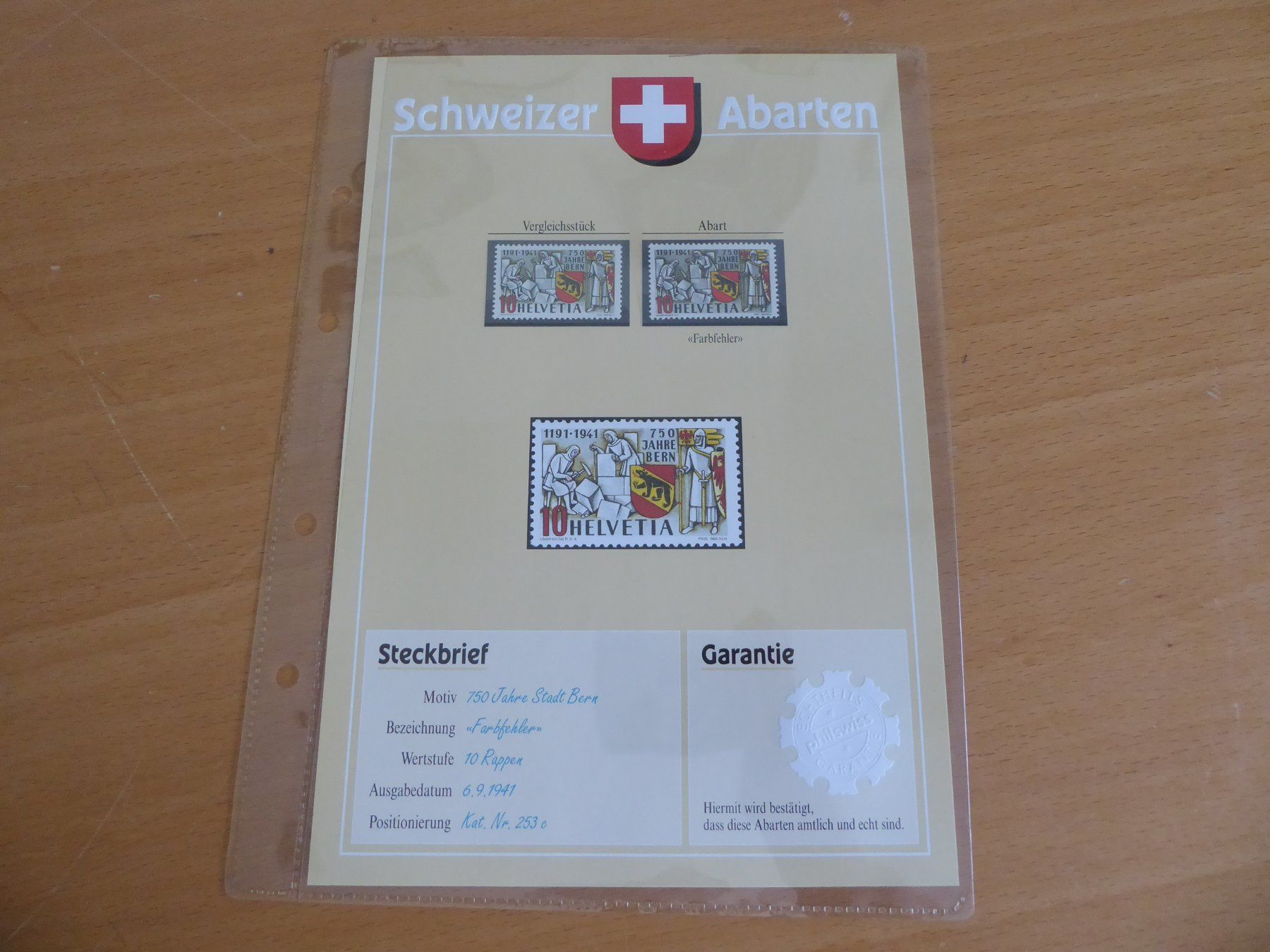 Tutti i francobolli: § SCHWEIZER ABARTEN    Farbfehler – Usato da Rothrist venduto da swisstools