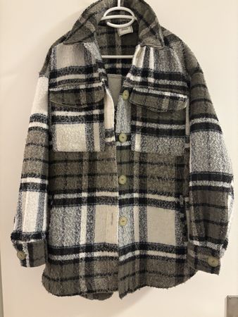 Karierte Jacke olivgrün