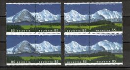 2006 Bergpanorama Viererblöcke postfrisch