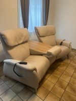 Elektrisches Leder Trapezsofa / Relaxsofa beige Himolla⁠