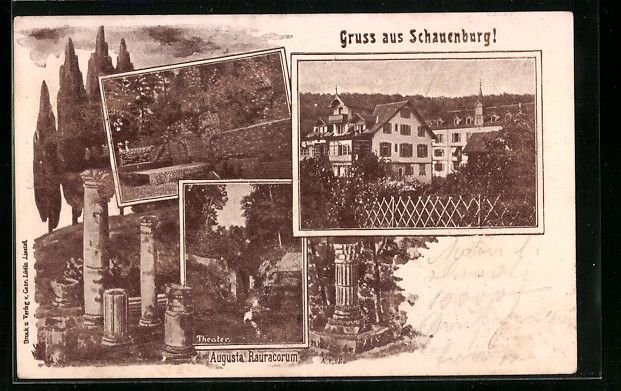 Cartoline postali: Schauenburg, Augusta Rauracorum mit Thea – Usato da Berlin venduto da bartko-reher