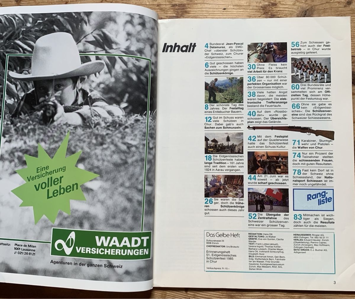 Libri: Erinnerungsheft Eidg Schützenfest Chur 1985 – Usato da Goldingen venduto da Bergler012 1
