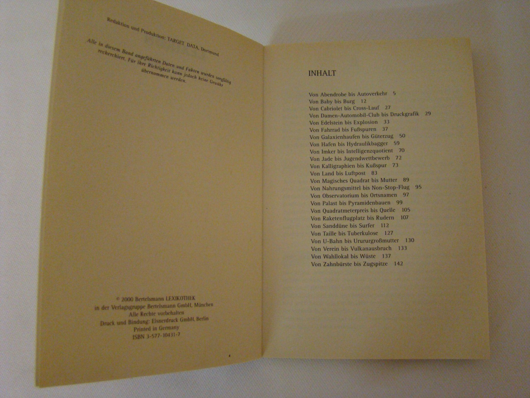 Libri: Taschenbuch "Lexikon der Superlative", Ausgabe 2000, neu – Nuovo (secondo la descrizione) da Malters venduto da burzi 2