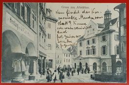 Gruss aus Altstätten 1903 - Stabstempel Altstätten/Bahnpost