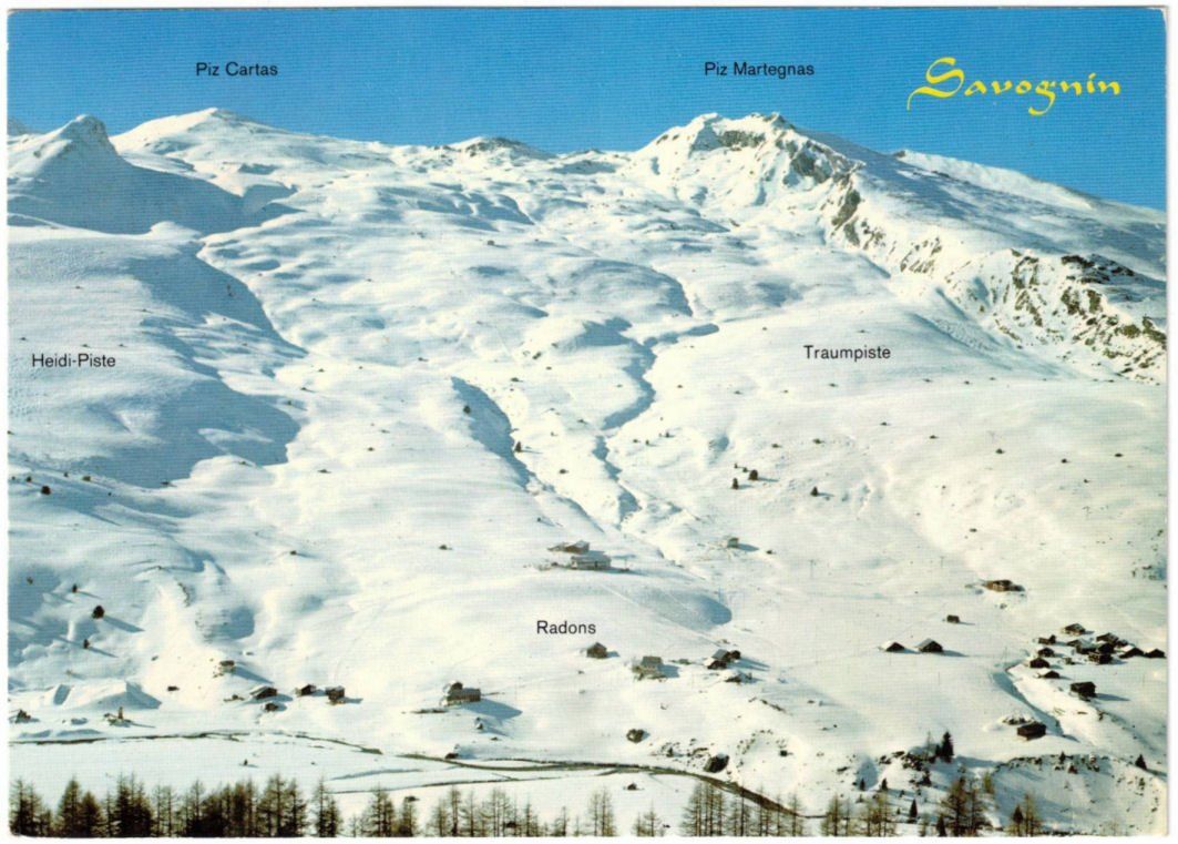 Cartoline postali: Savognin - Skigebiet – Usato da Binningen venduto da Mountainrider
