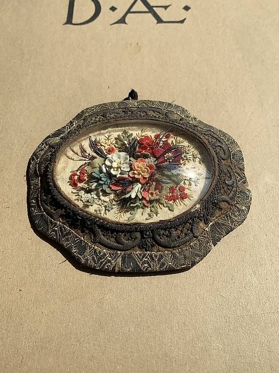 Poster & Bilder: Antikes Biedermeier Blumenbild unter Glas ca 1850 – Gebraucht aus Muri AG von cag733 2