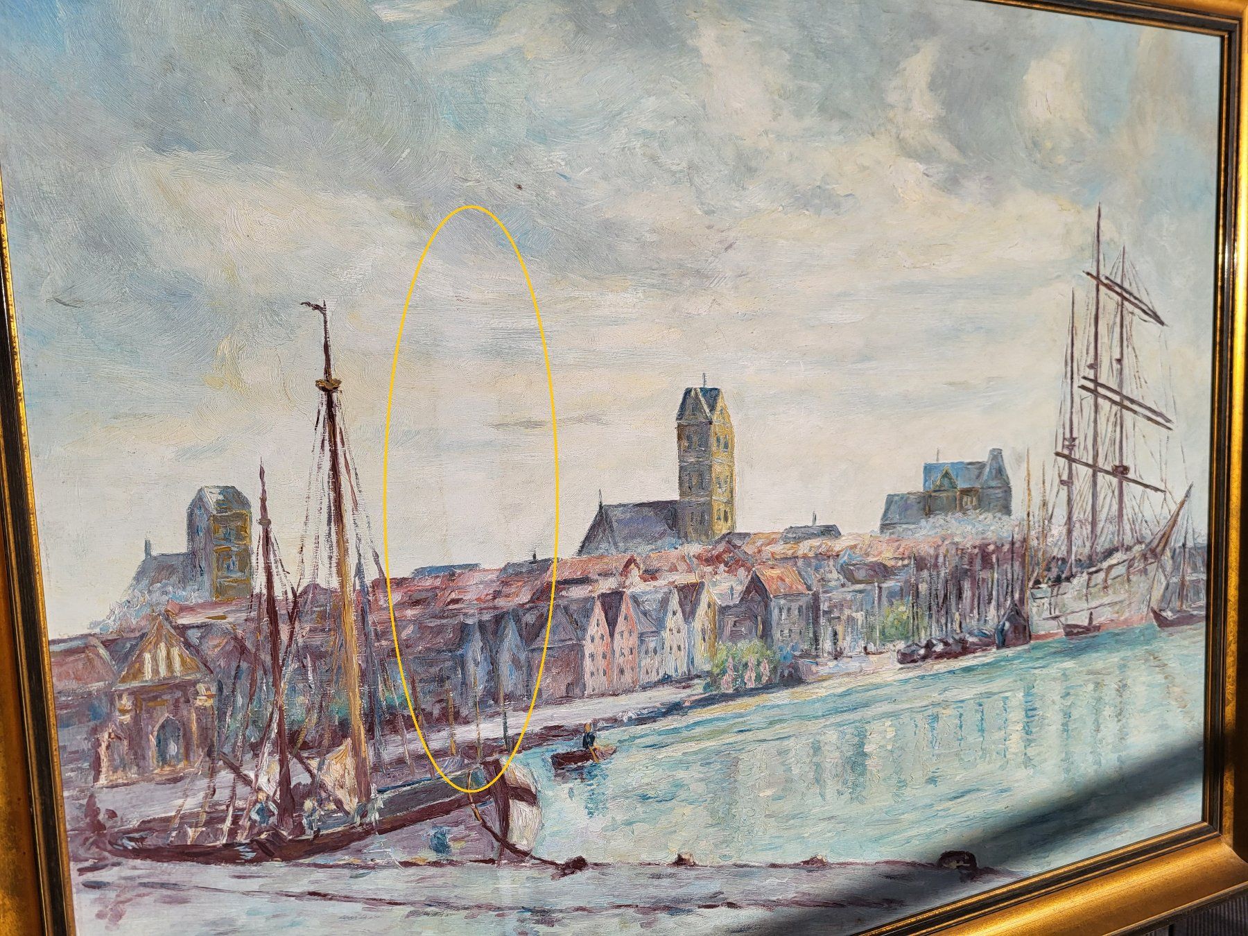 Gemälde: Gemälde WISMAR - Hafen / Stadtsilhouette – Gebraucht aus Gossau ZH von granby 3